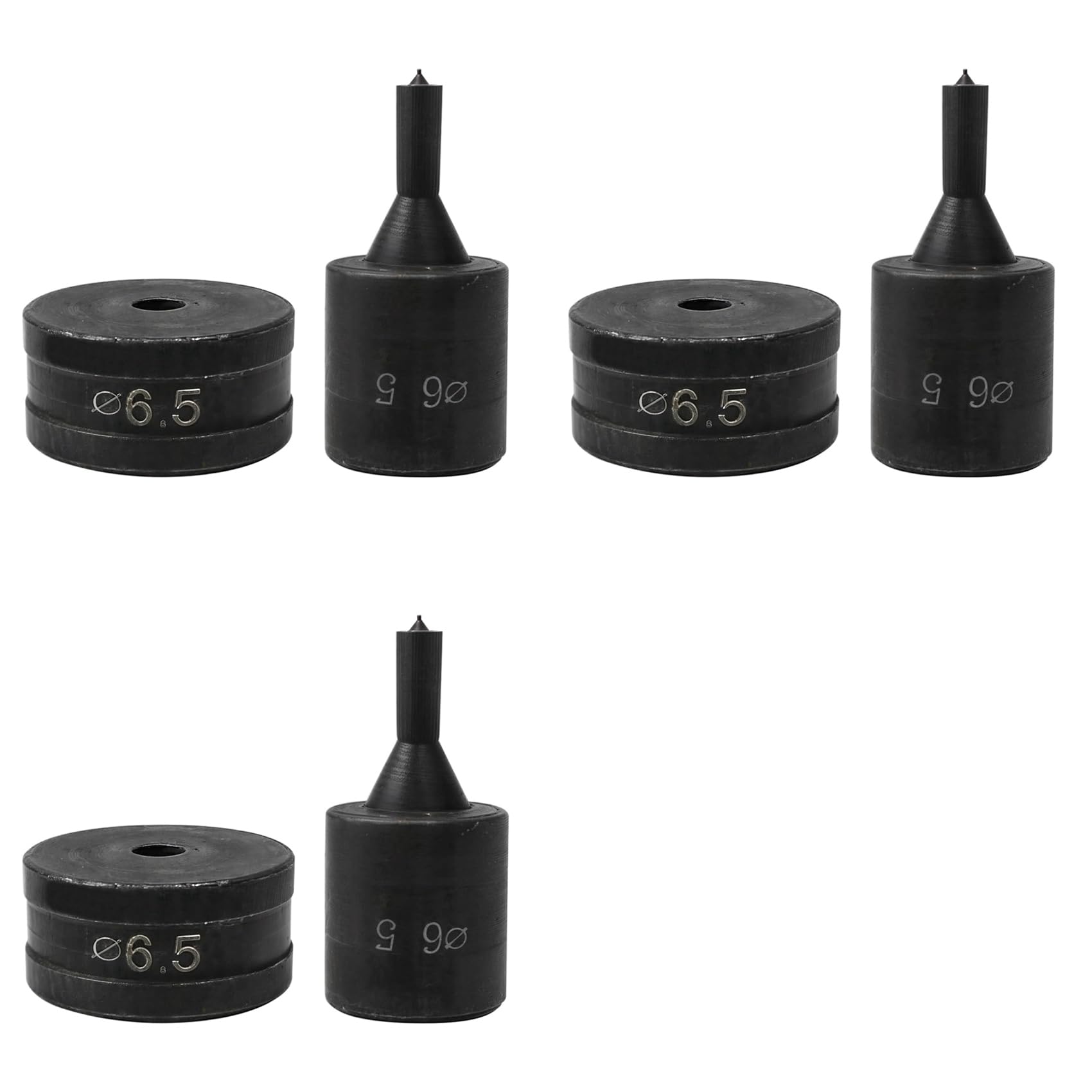 Hydraulic Hole Punch for CH70 CH-70 Machine, 6.5mm Hydraulic Punching Round Die Tool 3pc, Black