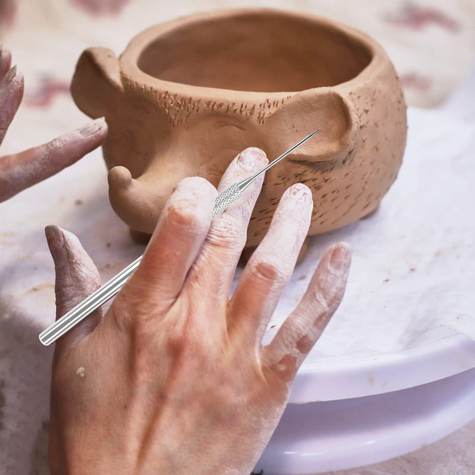 Set Da 22 Strumenti Per Modellare Ceramica E Argilla, Con Manici In Legno E Punte In Metallo E Plastica - Per Scultura, Intaglio, Texture E Rifinitura, Principianti E Professionisti - 2