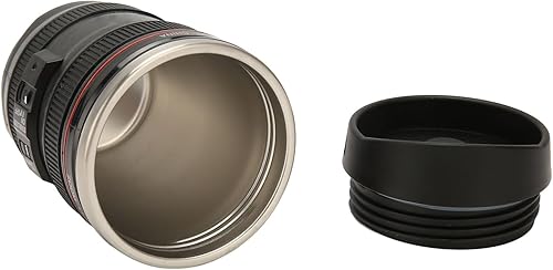 Miniatura 9 de Taza de café con lente de cámara, taza de café de acero inoxidable para fotógrafo, taza de café de viaje con tapa, forro interior de acero