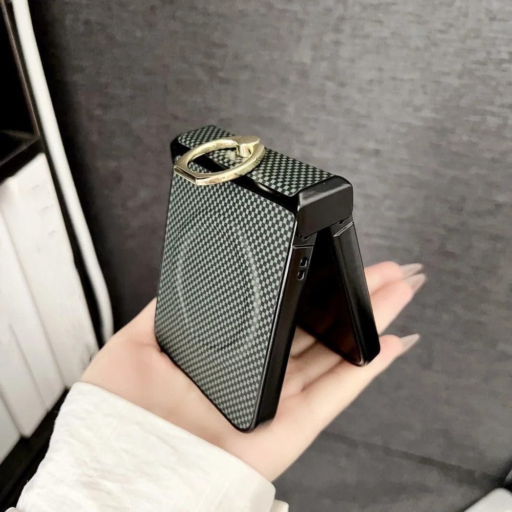 Funda de Cuero con Soporte magnético y bisagra para Samsung Galaxy Z Flip 6, 5, 4, 3 y 5G, Color marrón, para Samsung Galaxy Z Flip5