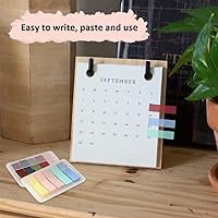 Vista 6 de 800 pestañas adhesivas para marcadores de página, notas adhesivas retro, pestañas de índice para escribir, banderas de página de notas surtidas