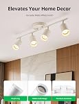 Bojim LED Track Lighting Close to Ceiling for Kitchen, White Tracking Light Fixture for Living Room, Flexibly 4 Lights Head Adjustable Arms Spotlight for Studio, GU10 Socket, Bulbs Not Included