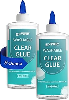 Clear Glue, Washable Liquid Glue 9 Ounces, 2 Count – Slime Glues, Art Crafts, for Home and School Glues, Dries Clear, Non-Toxic