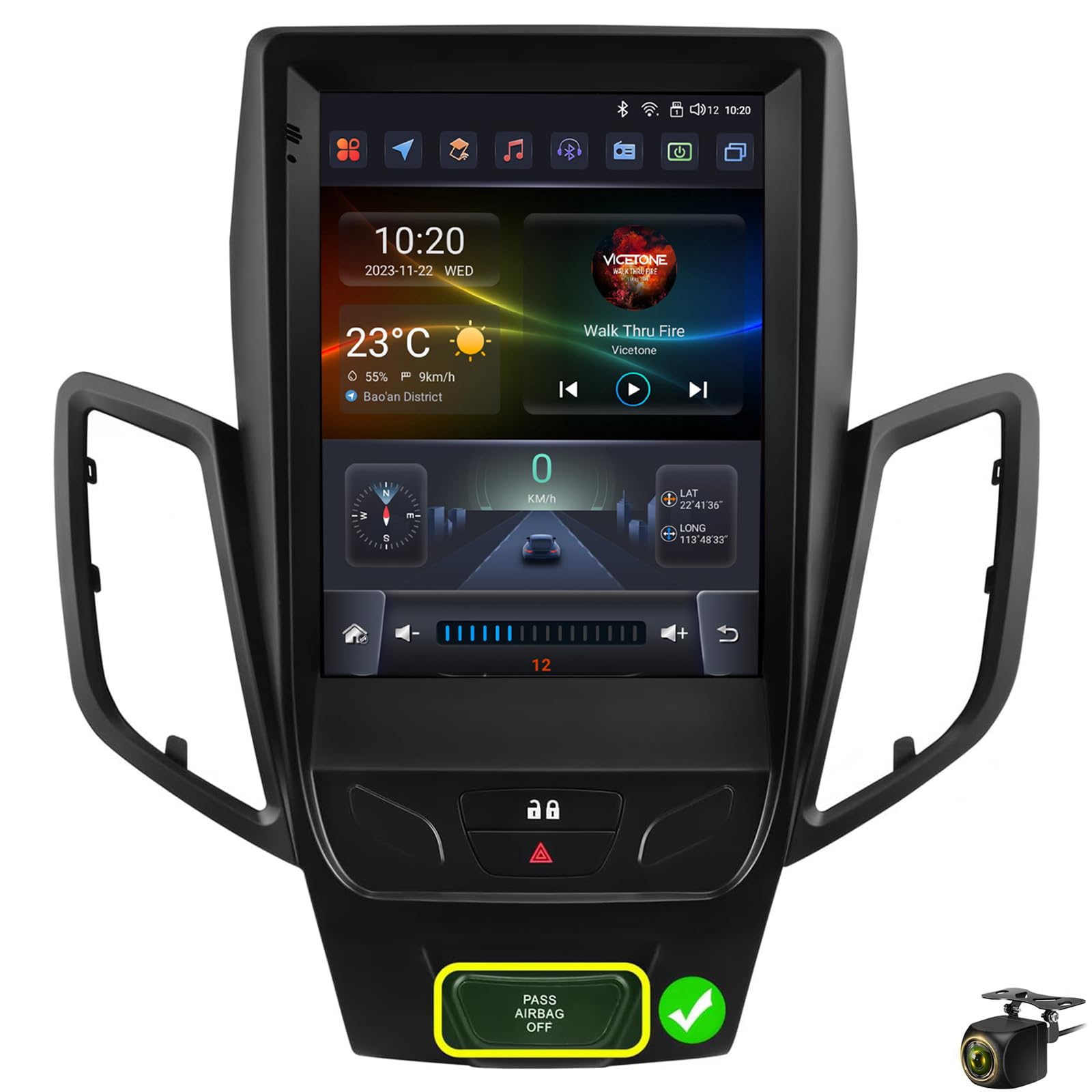 Litegauge 8 Core 4+64G 9.7 Inch Hd Touchscreen Android 14 Car Stereo Radio Upgrade For F-Ord Fiesta 2009-2016 Wireless Carplay Android Auto 5G Wifi Dsp Gps Navigation Bluetooth Fm/Am/Rds Swc Backup Camer(Color:8 Core 4+64G)