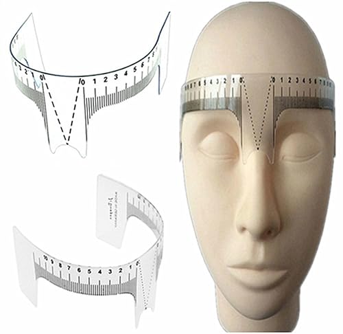 Miniatura 1 de Moyishi Regla de medición de tatuaje de cejas, 3 piezas, plantilla de aseo para modelar, herramienta de medición, juego reutilizable de maquillaje