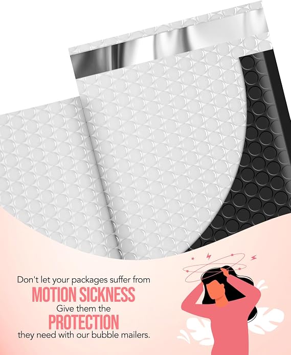 GSSUSA Bubble Mailers Black 4x8Inch 200PC + Black 10.5x16Inch 40PC, Usable Size 4x7 & 10.5x15 Bubble Envelopes for Small Business, Padded Envelope, Shipping Mailers, Packaging Bags, Mailing Envelope