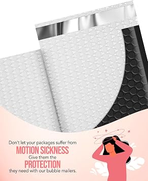 GSSUSA Bubble Mailers Black 4x8Inch 200PC + Black 10.5x16Inch 40PC, Usable Size 4x7 & 10.5x15 Bubble Envelopes for Small Business, Padded Envelope, Shipping Mailers, Packaging Bags, Mailing Envelope
