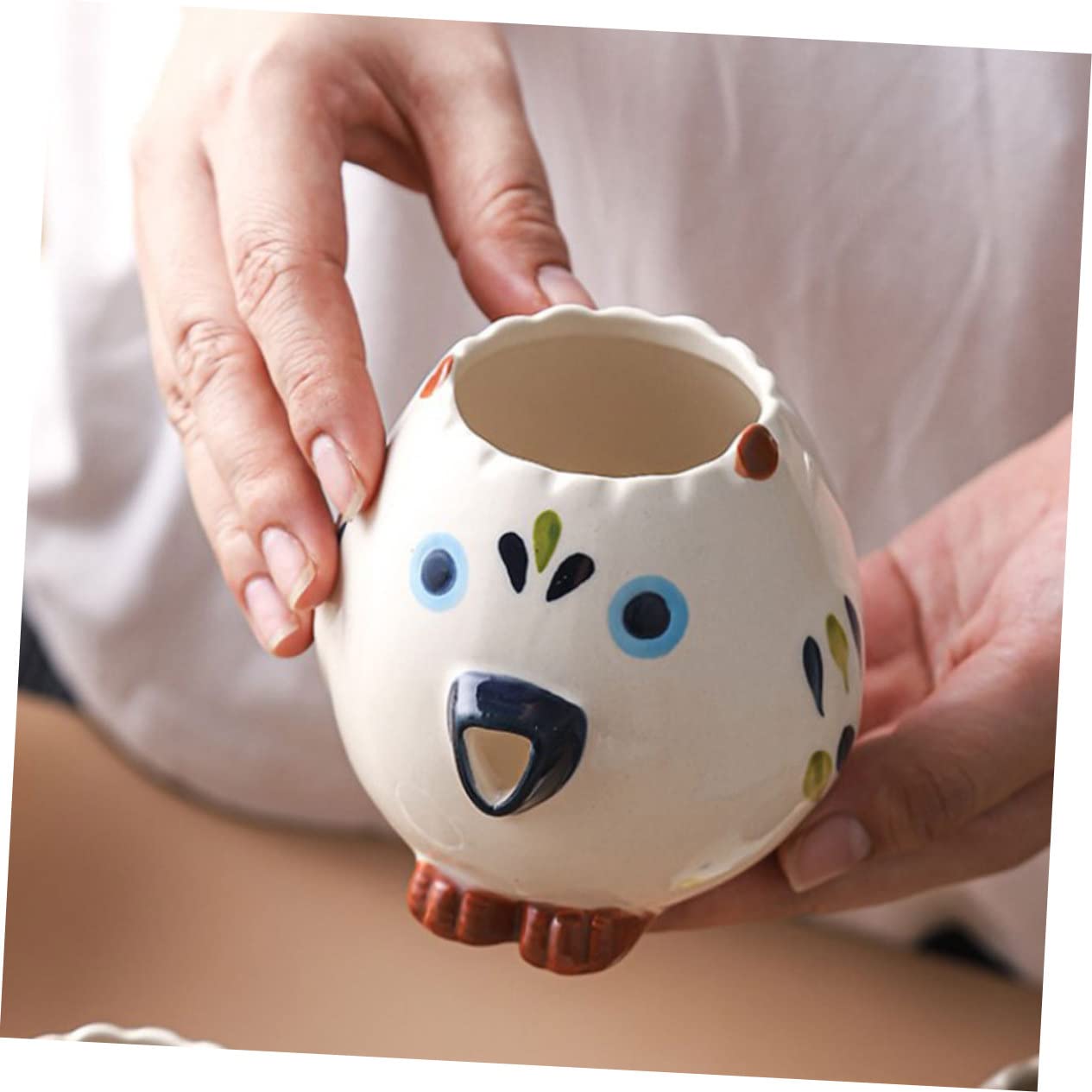 Cabilock Owl Shaped Ceramic Egg Separator Reusable Yolk White Filter for Separation Kitchen Gadget for Baking and Cooking Lightweight Design