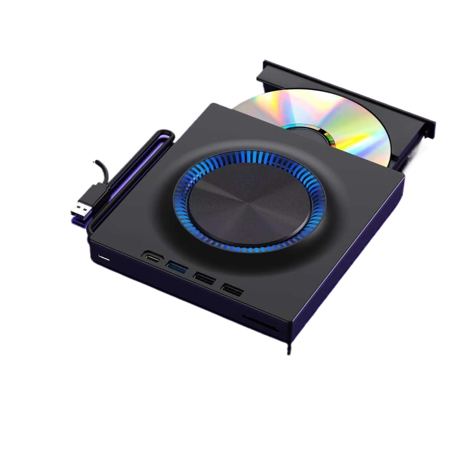 JVDDI USB 3.0 External Drive,Type C Portable CD/DVD/ -RW Drive Player Hub Burner Compatible with Laptop