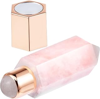 Gemstone Roller Bottle: Refillable Jade Roll On Bottles with Lid for Essential Oils Perfumes Aromatherapy Liquid, Face and Neck Massage Pointed Roller Bottle