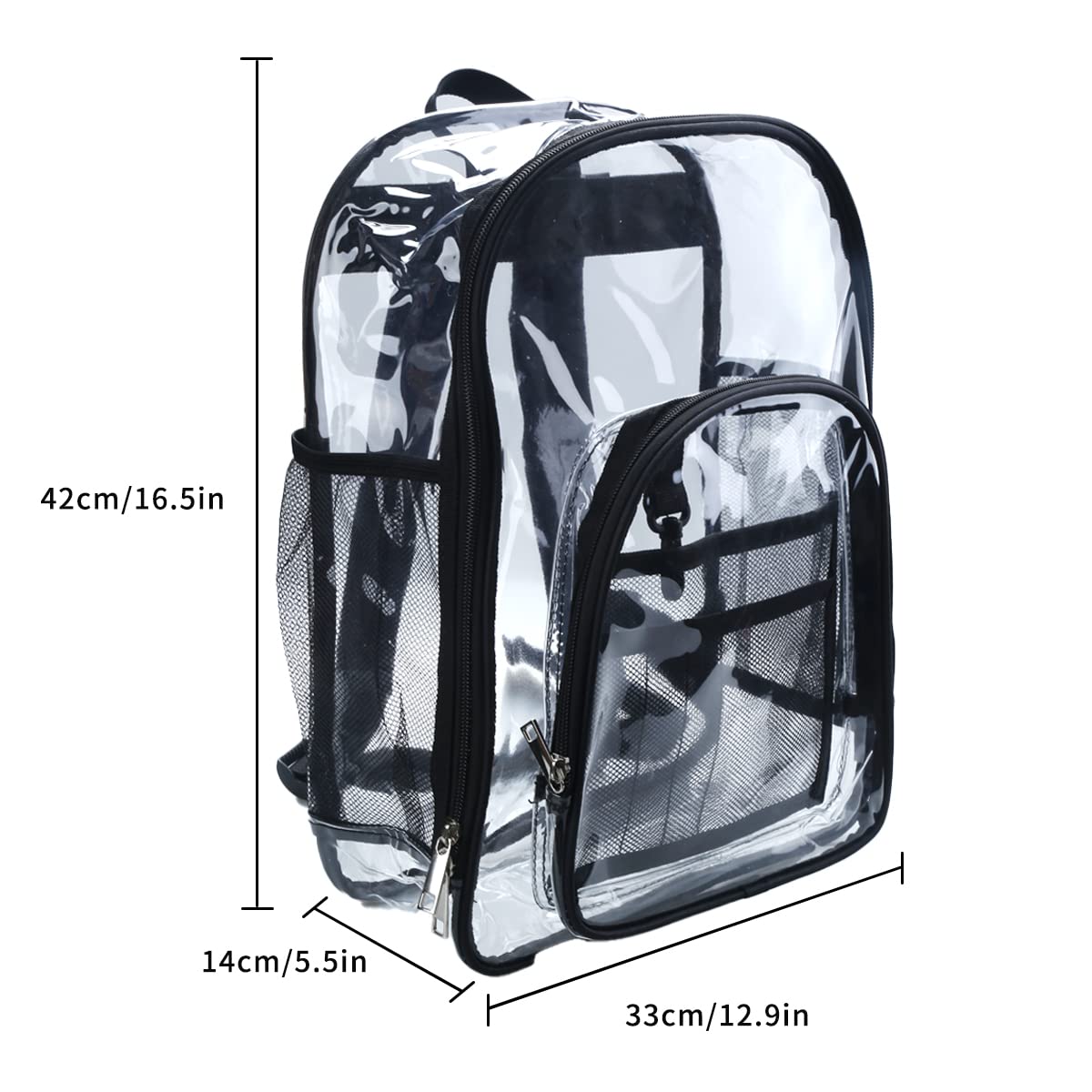 FISHSHOP Zaino in PVC Trasparente,Impermeabile Casual Bag Zainetto Zaino Trasparente Donna Uomo Zaini,Per Scuola Lavoro Viaggio Palestra Spiaggia Concerti Festival (L)