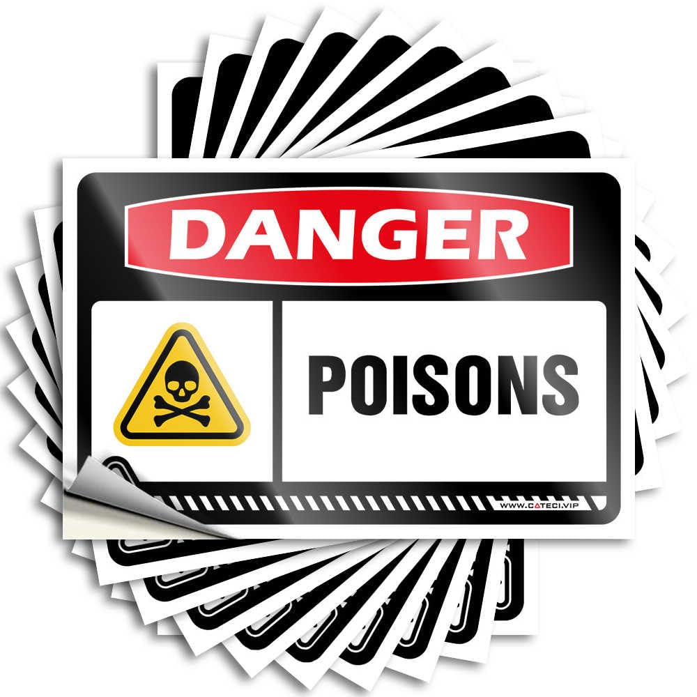 Stickers Decor for Man Cave Waterproof Vinyl Sticker | Danger Poisons Small Wall for Adulting DIY Projects(6X9CM)