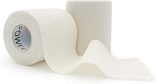 PowerFlex – Self-Adhering Sports Wrap for Injury Prevention & Post-Injury Stability – Medical-Grade, Sweat & Water Resistant First Aid Wrap for Athletes – White, 3 inch, 2 Rolls