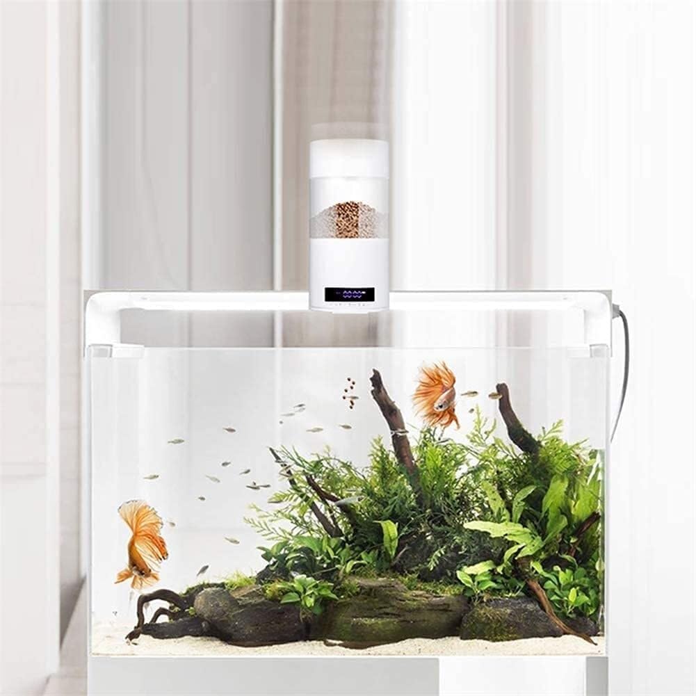 Automatic Fish Feeder for Tank, Timed, Food Dispenser, USB Rechargeable Smart with Led Display
