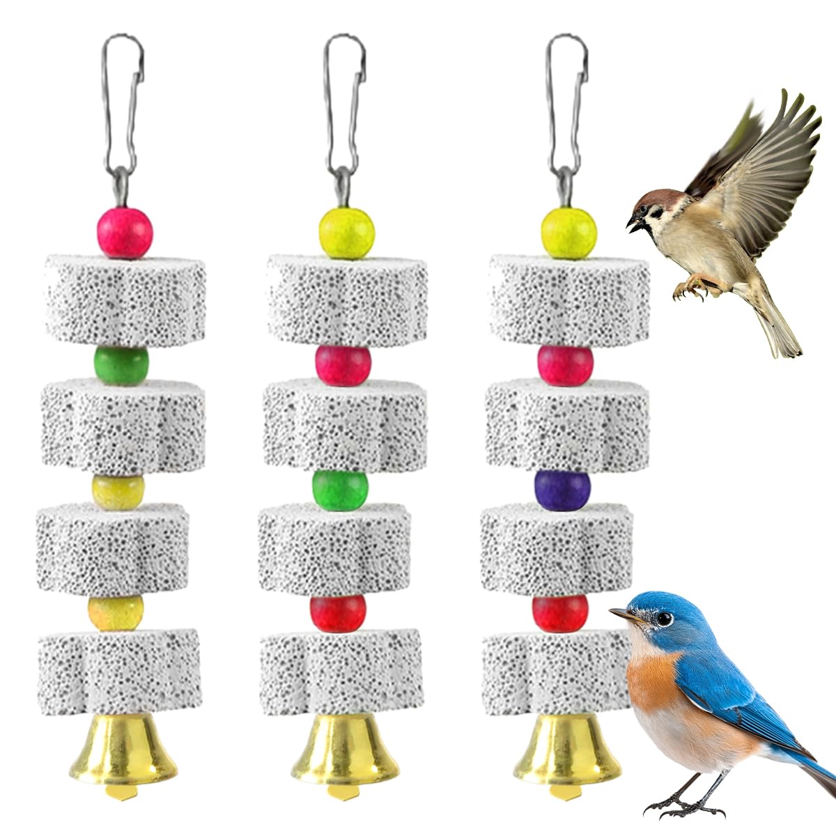 DGN 3 Pièces Jouet à Mâcher pour Oiseaux