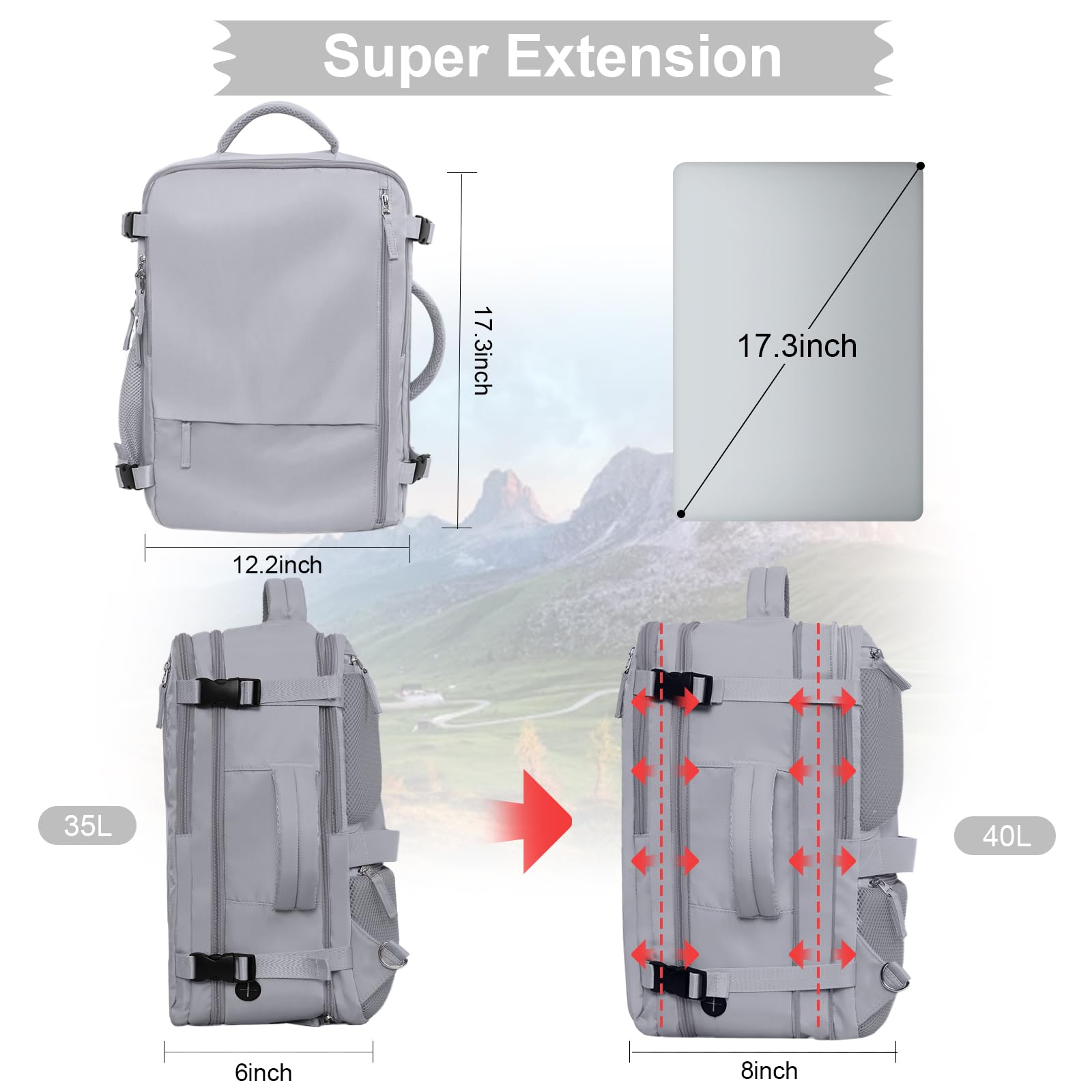 Hanples Extra Large Travel Backpack for Women as Person Item Flight ...