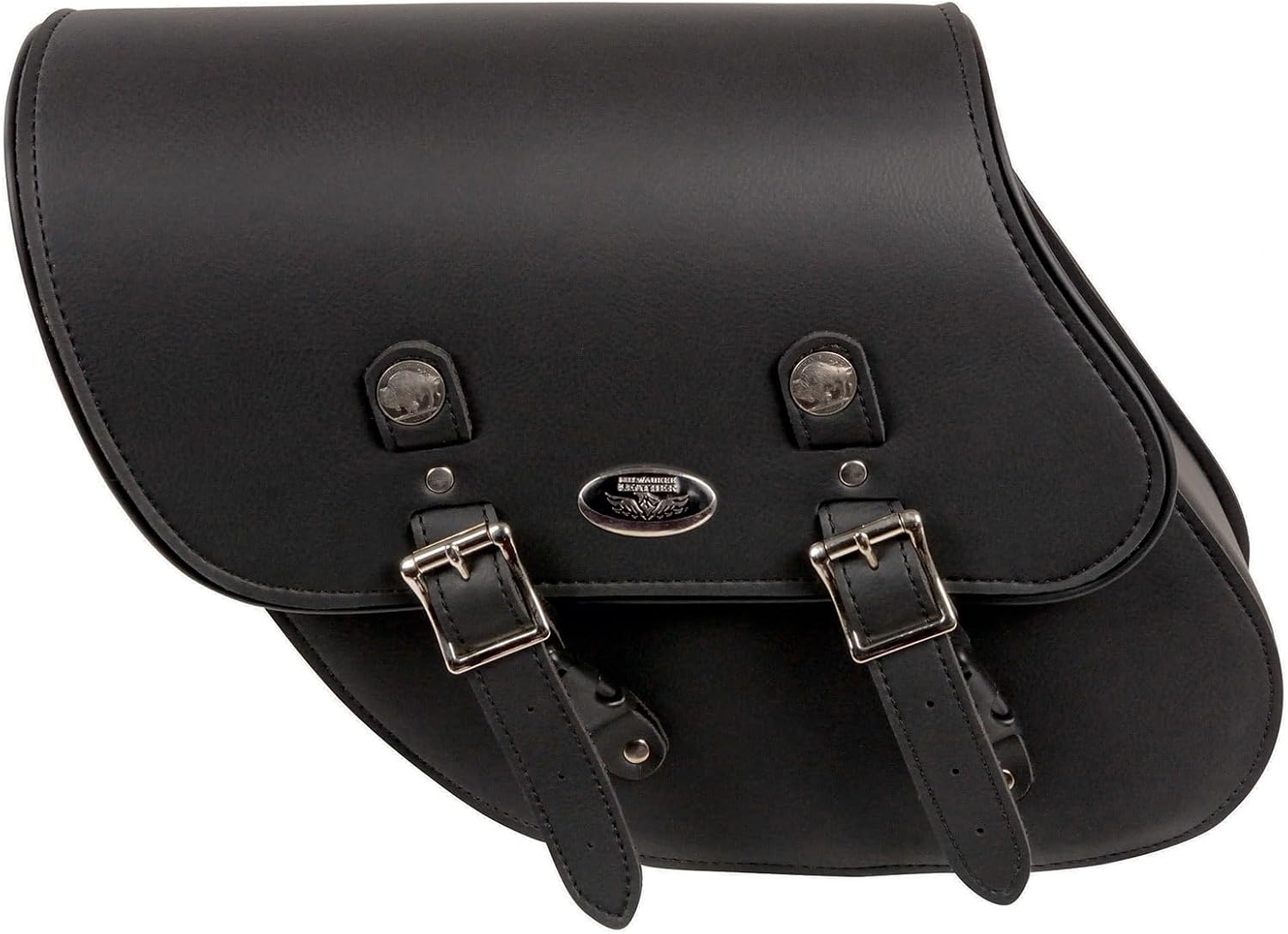 Milwaukee Leather SH638-BLK-PCS Black Single Left Side Swing Arm Bag (12X11X4X12.5)