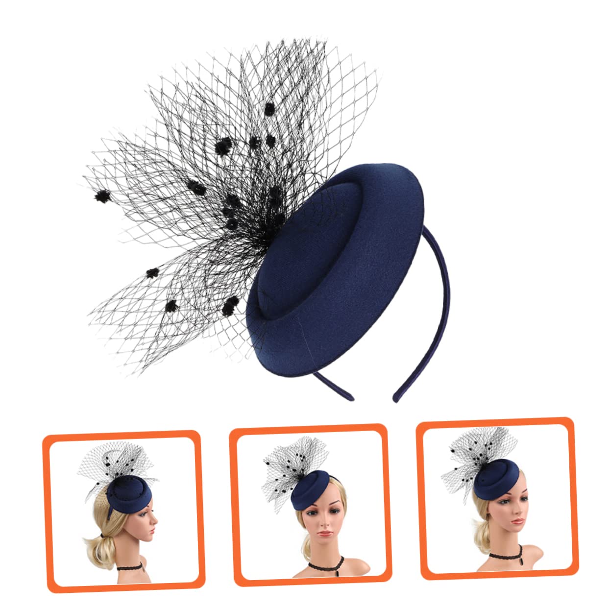 minkissy 5pezzi Fascinator Cappello per Cerimonie e Fascia per per Matrimoni Cocktail e Tea Party
