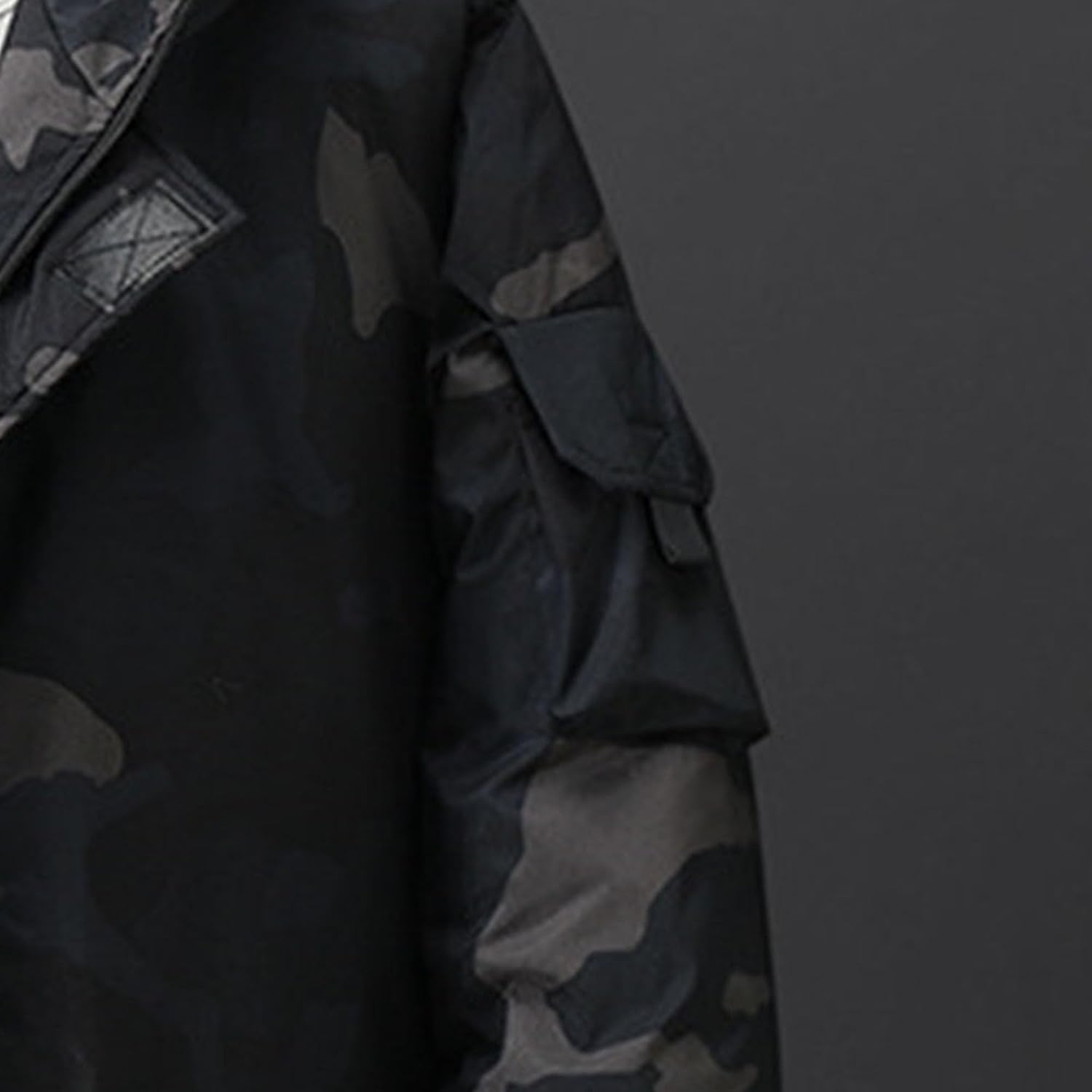JEsilunmaMY Men's Flap Pockets Hooded Puffer Jacket Windproof Cargo Anorak Parka Jacket Water-Resistant Padded Down Coats