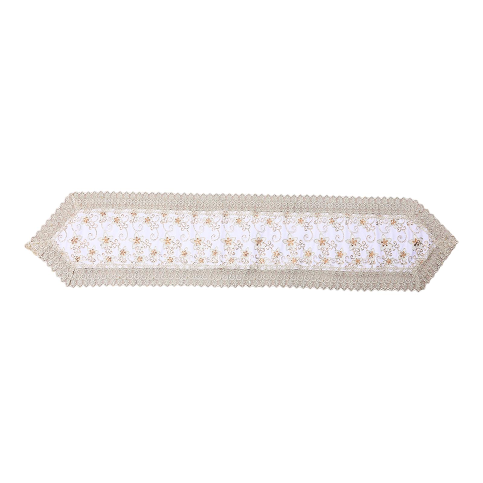Jazuaiao Festives Embroidery Table Runner with Intricate Hollows Tablecloth for Home Parties and Celebrations Hollow Tablecloth