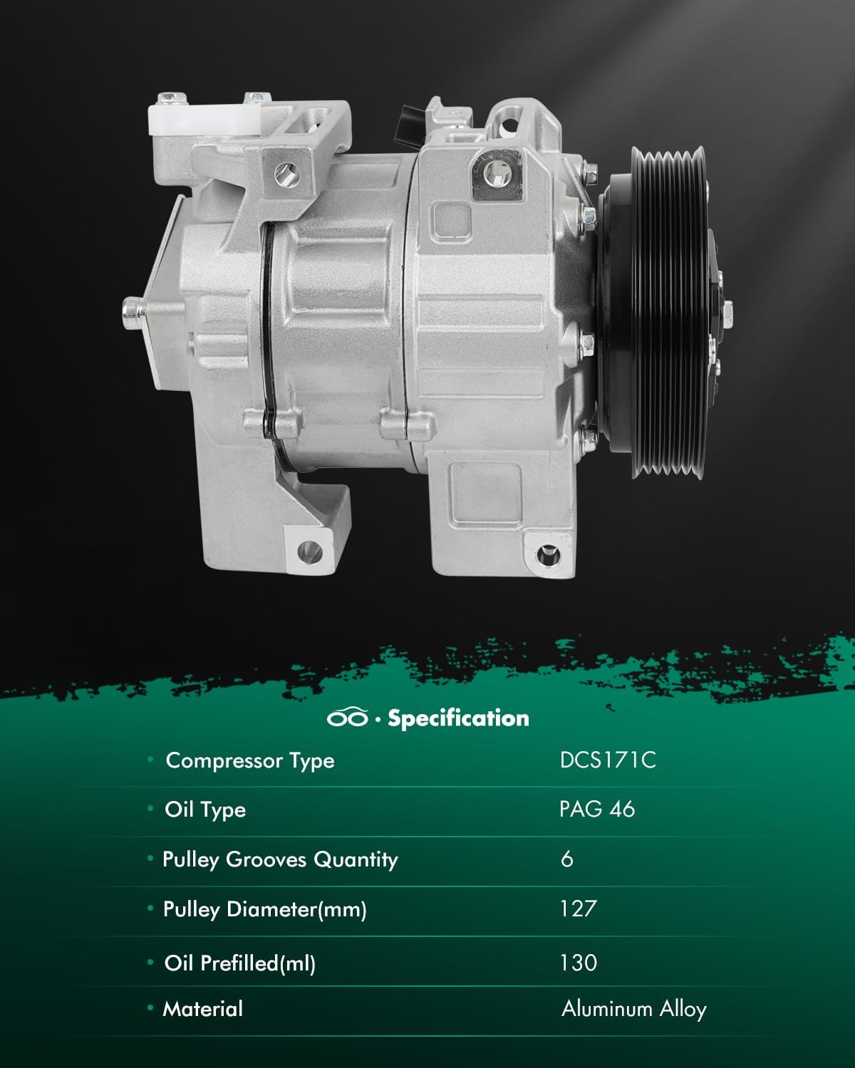 SCITOO AC Compressor Fit for Nissan Altima 2.5L 2007 2008 2009 2010 2011 2012, Air Conditioning Compressor for Nissan Sentra 2.5L 2007 2008 2009 2010 2011 2012 CO 10886C