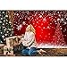 Haboke 7X5ft Soft Fabric Winter Red and Christmas Tree Backdrop for Photography Snowflake Bokeh Photo Background Banner Studio Props Christmas Party Decorations Supplies