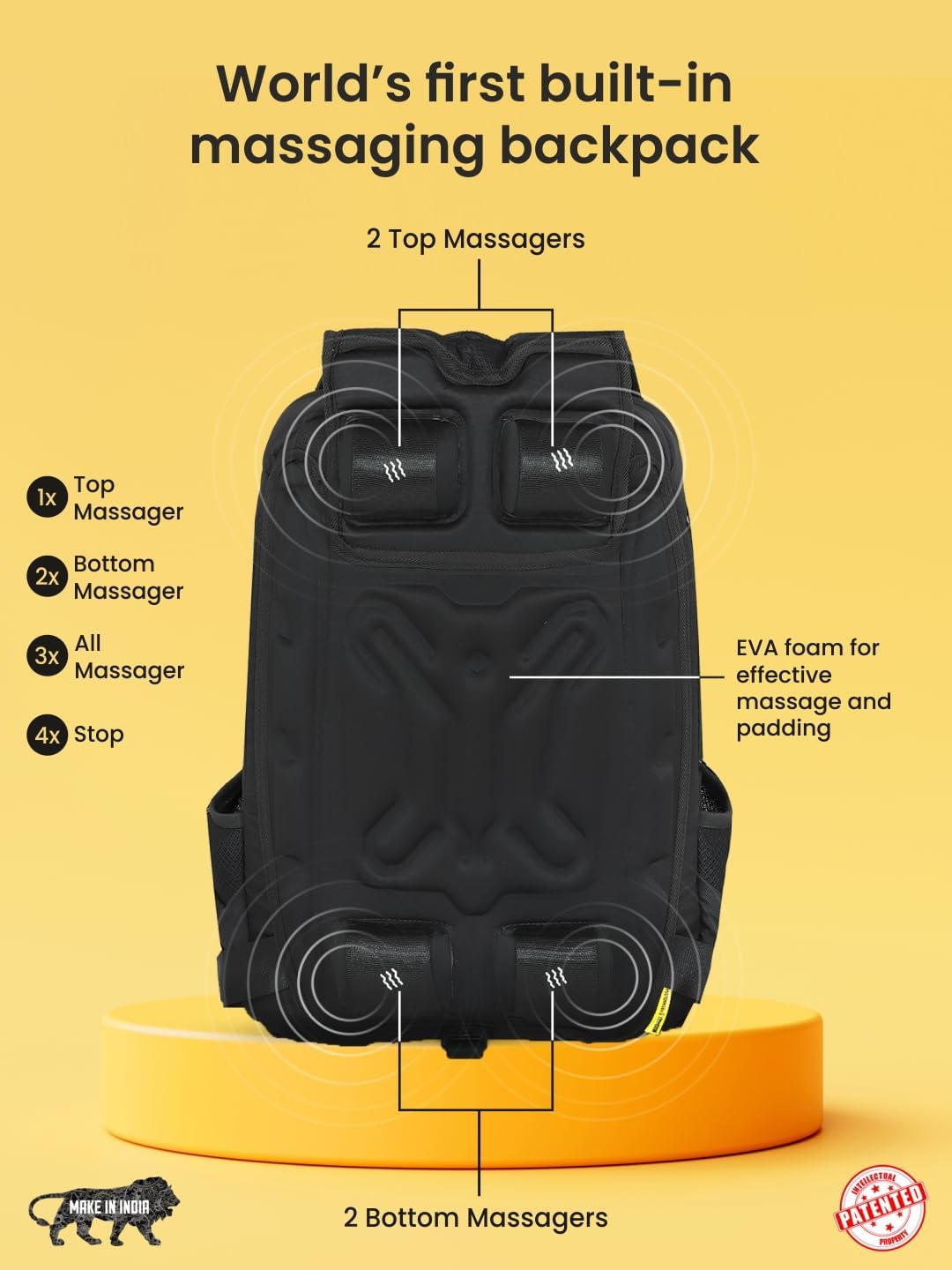 EUME Barret Massager Backpack For 15.6 Inch Laptop (Camo Black, 29L)