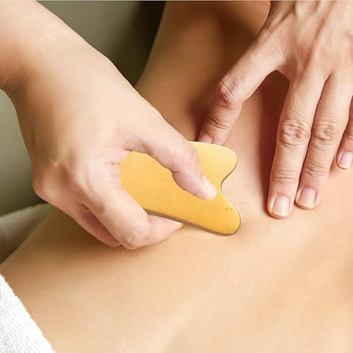 Miniatura 8 de EXCEART Gua Sha 2 piezas de cuerno de buey Gua Sha Tabla de raspar Punto de gatillo Masaje Stick Guasha Facial Masajeador Herramientas para SPA Cara