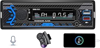 Single Din Car Radio Bluetooth,FM Car Radios,Car Stereo with Voice Control,Bluetooth Hand-Free Calling,Dual USB Fast Charging,Steering Wheel Control,TF/USB/AUX