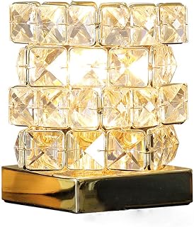 Mengjay Kristall Tischlampe, Dekorative Nachttischlampe, Nordic 220V E27 Sockel Dekorative Nachtlampe, Moderne Kreative Schreibtischlampe, Tischleuchten für Wohnzimmer, Schlafzimmer, Esszimmer (A)