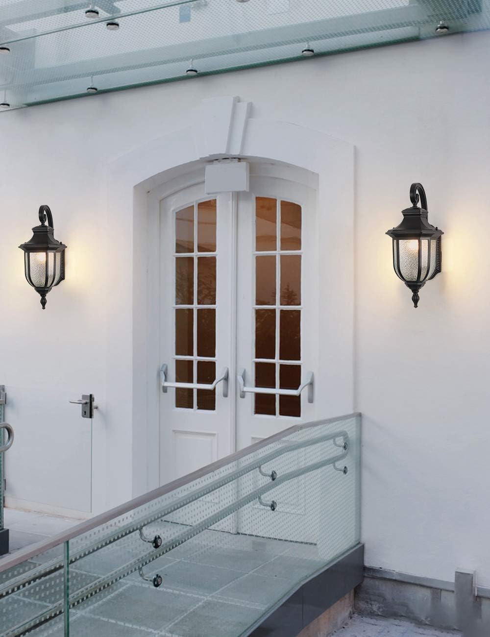 One-Day Sale: Up to 50% Off Designer Outdoor Wall Light with Diamond Textured Glass IP65 Waterproof Sconce House Lighting Wall Mount, E26 Base Black Metal Finish Exterior Wall Lantern,15.35H 🔥 Designer Outdoor Wall Light with Diamond Textured Glass IP65 Waterproof Sconce House Lighting Wall Mount, E26 Base Black Metal Finish Exterior Wall Lantern,15.35H