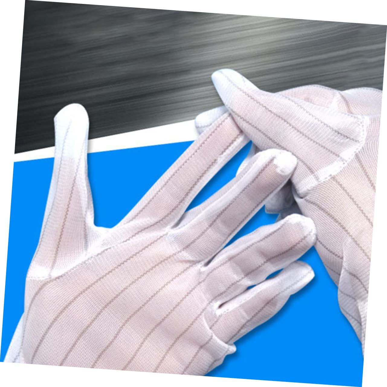 UKCOCO 40paia Guanti Antistatici Da Lavoro Di Guanti Protettivi Per Installazioni Elettroniche e Assemblaggio Pc Design Ergonomico Massima Flessibilità e Grip Per Lavori Delicati
