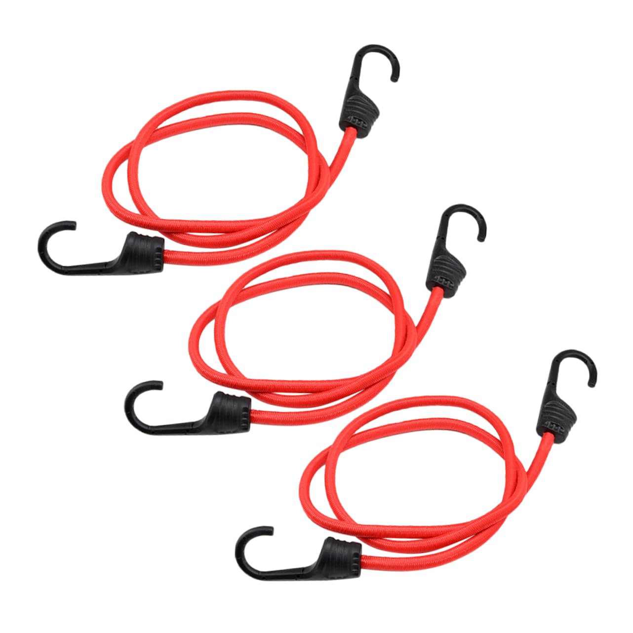 VINTORKY 3Pcs Elastic Bungee Cord Straps with Hooks for Secure Cargo Binding Bikes and Luggage and Heavy Duty Tie Down for Transporting Items