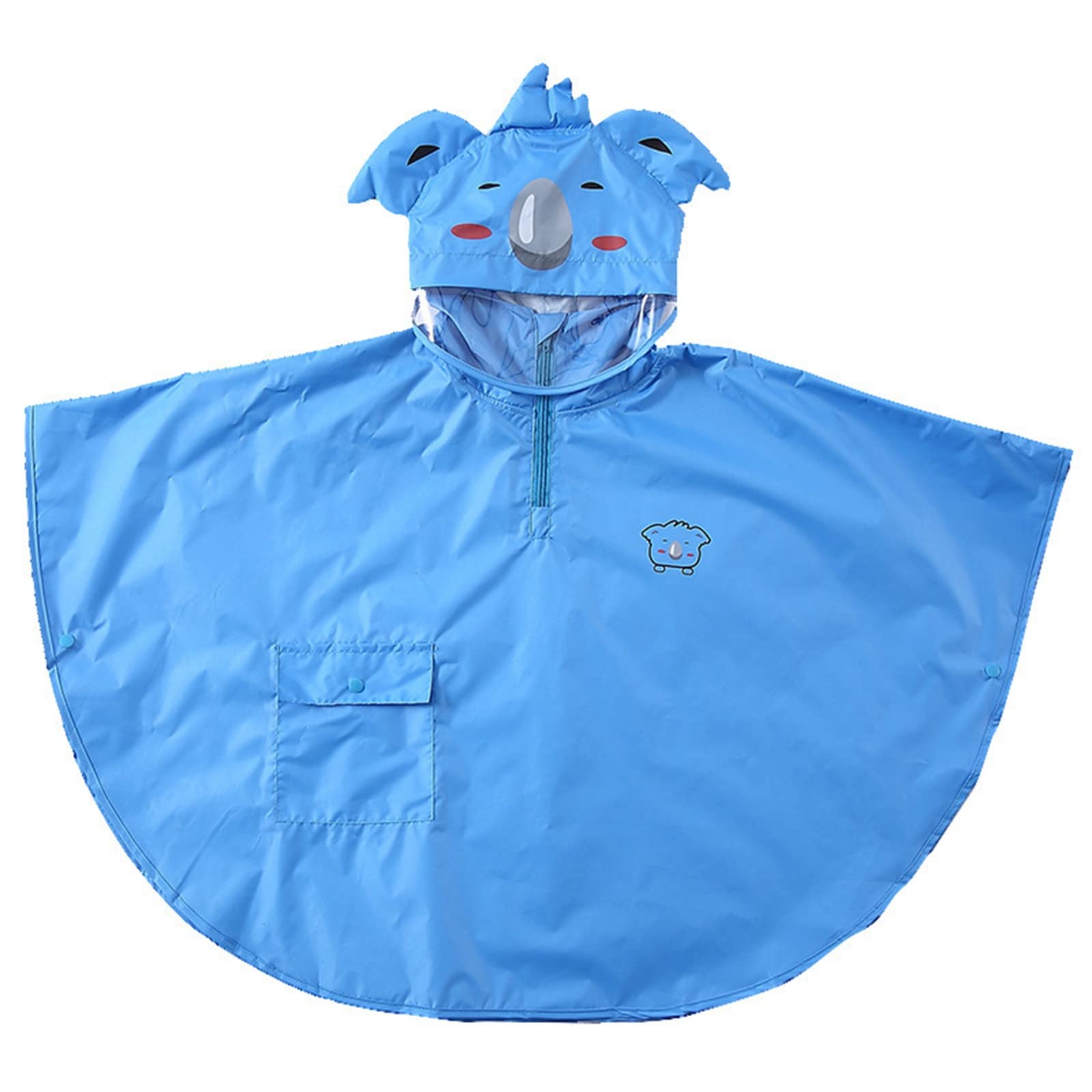 RNTOP Rain Ponchos Raincoats for Kids Reusable Water-Proof Hooded Rain Cloak Cape Toddler Girl Boy (Blue, 5-6 Years)
