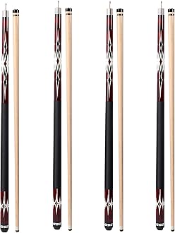 GSE Games & Sports Expert 58" 2-Piece Canadian Maple Hardwood Billiard Pool Cue Sticks for Men/Women, House or Commercial/Bar Use (Several Colors, Weight 18oz, 19oz, 20oz, 21oz Available)