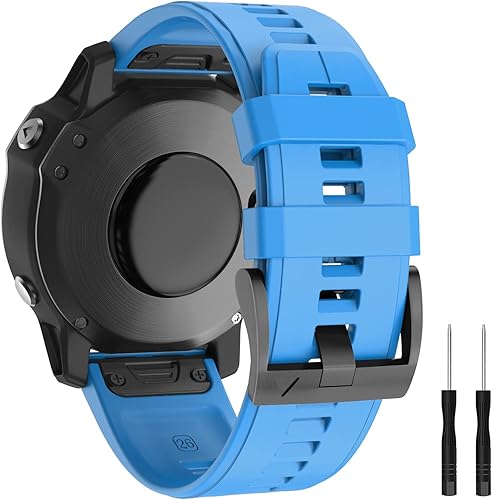 Correa de silicona compatible con Garmin Fenix 5X Watch Band de 1.024 in de fácil instalación para Garmin Fenix 5X PlusFenix 6XFenix 6X ProFenix
