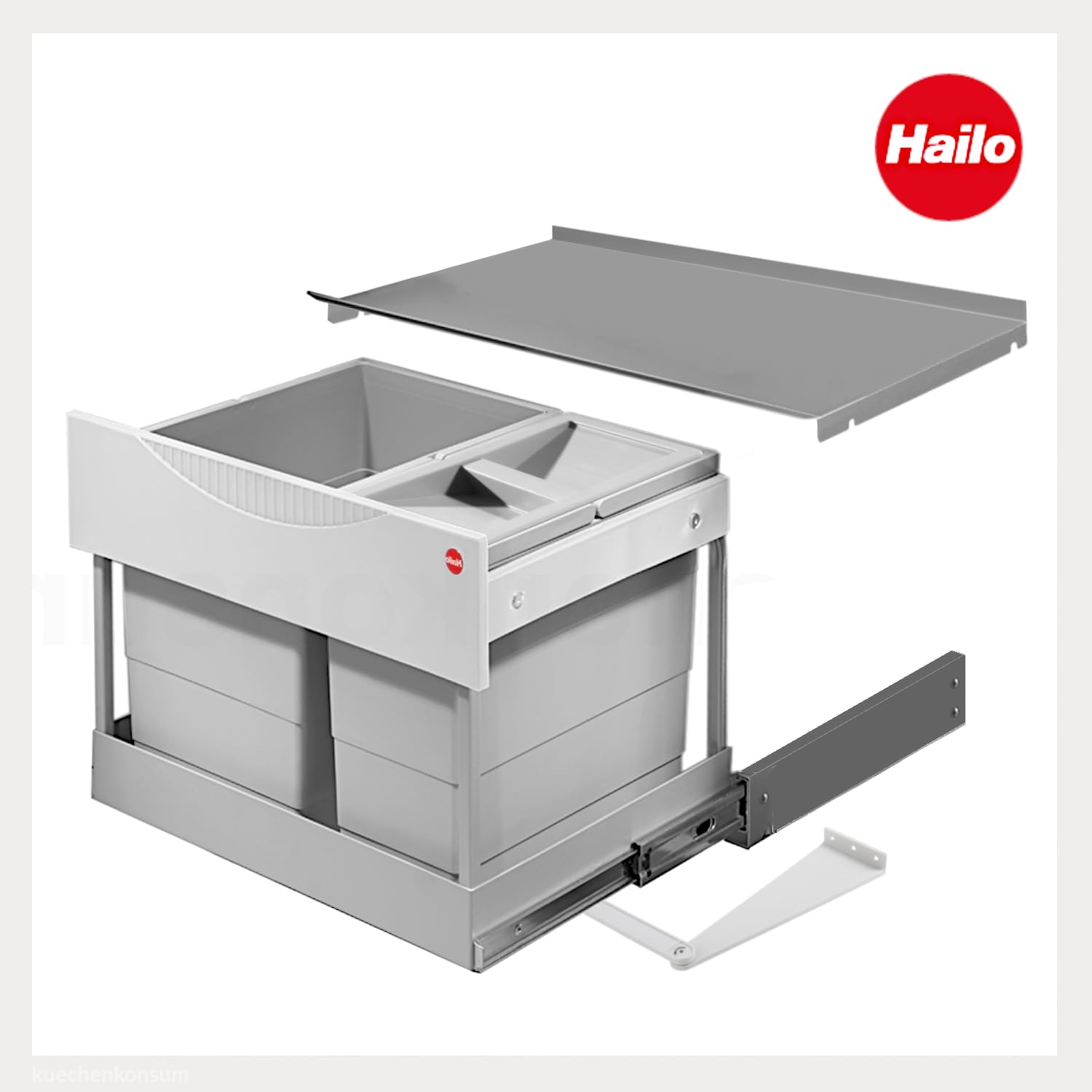 Hailo Abfallsammler 3644801 TR Swing 60.2/30M Recogedor, Gris, 36.7 x 55.6 x 37.6 cm