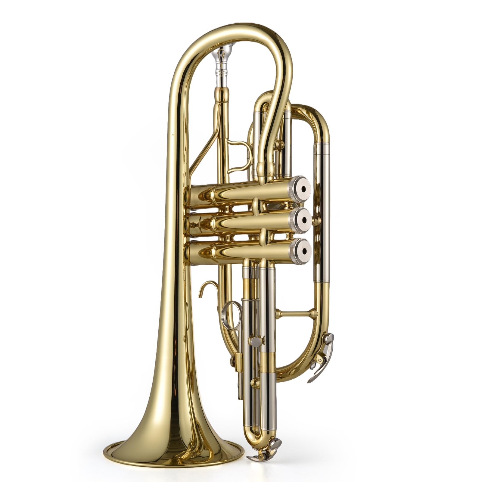 Cornet en Laiton Sib Peinture de pour Instrument en Laiton Or Cornet en Laiton Professionnel avec étui de Transport Chiffon de Nettoyage Brosses pour étudiants et Débutants