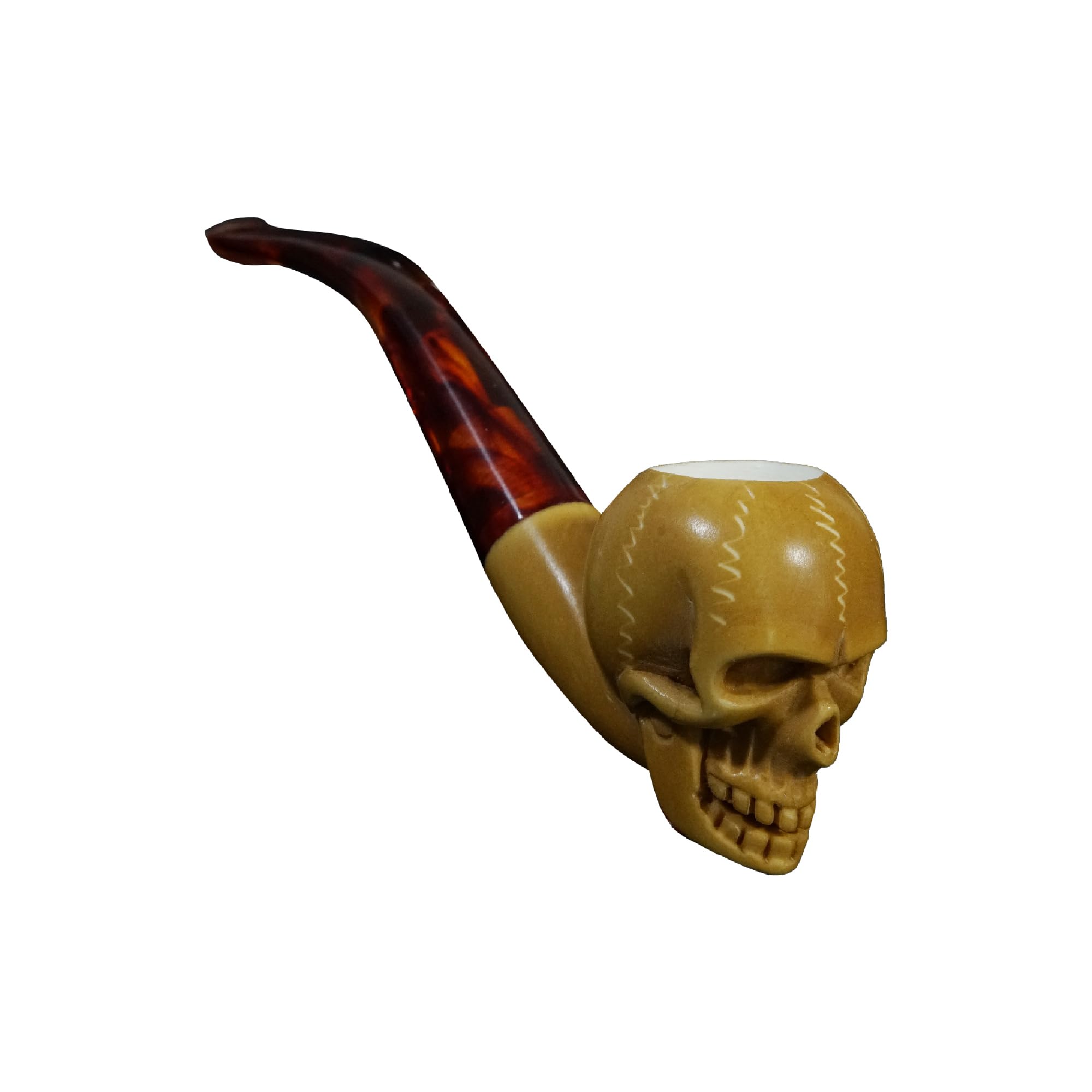 Amazon.com: Genuine Block Meerschaum Skull Head Pipe with Box : Home &  Kitchen