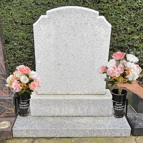 Metal Cemetery Vase Flower Holder with Spikes in Ground Grave Vases for Gravesite Gravestone Memorial Grave Markers Cemetery Decorations (2Pcs, Black) image 4