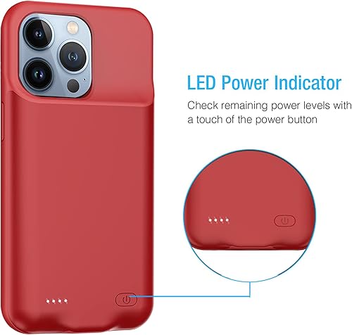 Miniatura 3 de BOVSRT Funda de batería para iPhone 13 Pro Max, 8500 mAh, funda protectora portátil delgada compatible con iPhone 13 Pro Max (6.7 pulgadas), funda