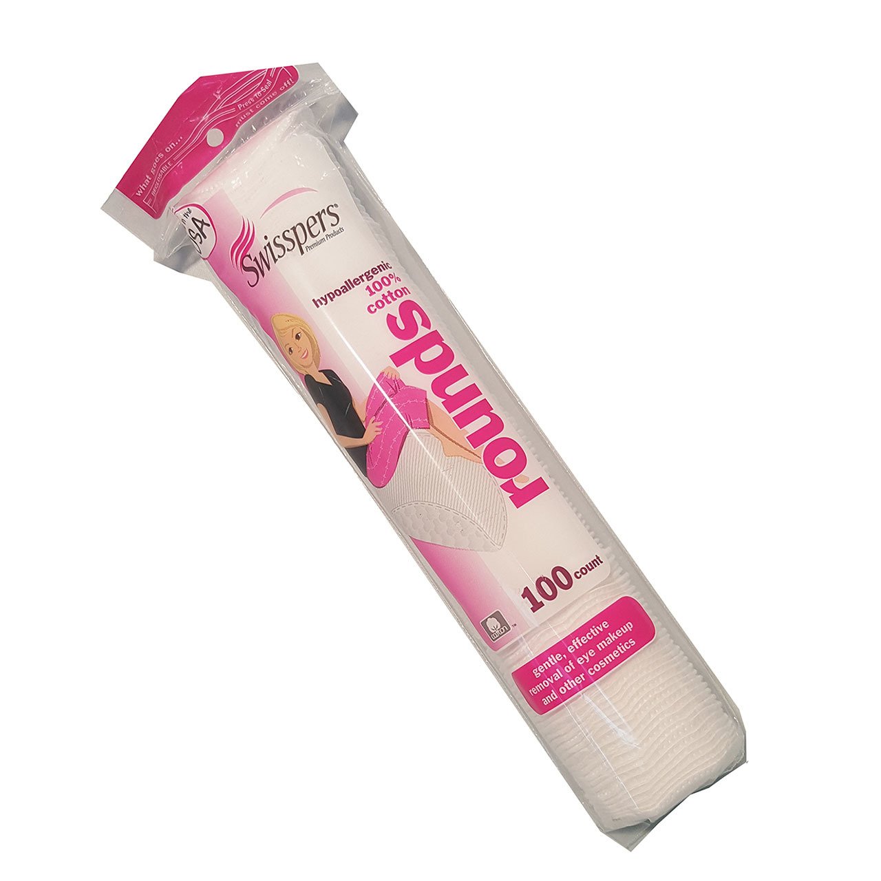 SwisspersCotton Rounds, 100 Count, 2pk