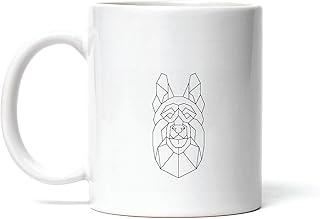 German Shepherd Dog Gift for Pet Lovers Polygonal Illustration 11oz 15oz White Coffee Mug