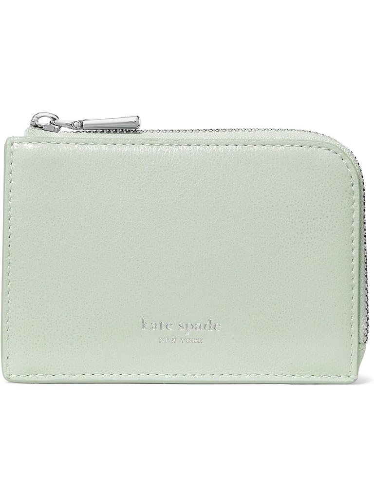 Green Kate Spade New York Mini Zip Card Case Crinkle Patent Leather Mini Zip Card Case