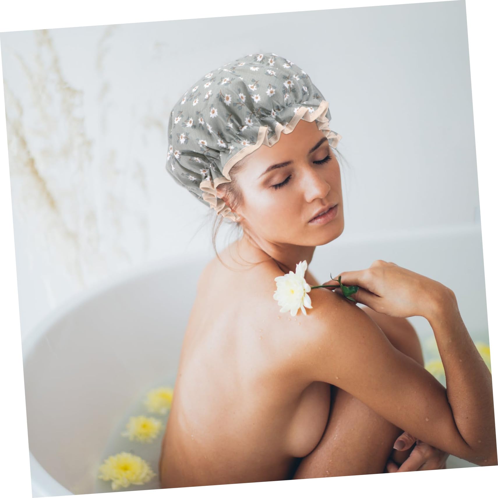 Housoutil 9 Piezas gorro ducha gorro de ducha shower cap gorras impermeables gorra impermeable sombrero impermeable gorro de piscina cabello gorra de pelo gorro de natación Perder