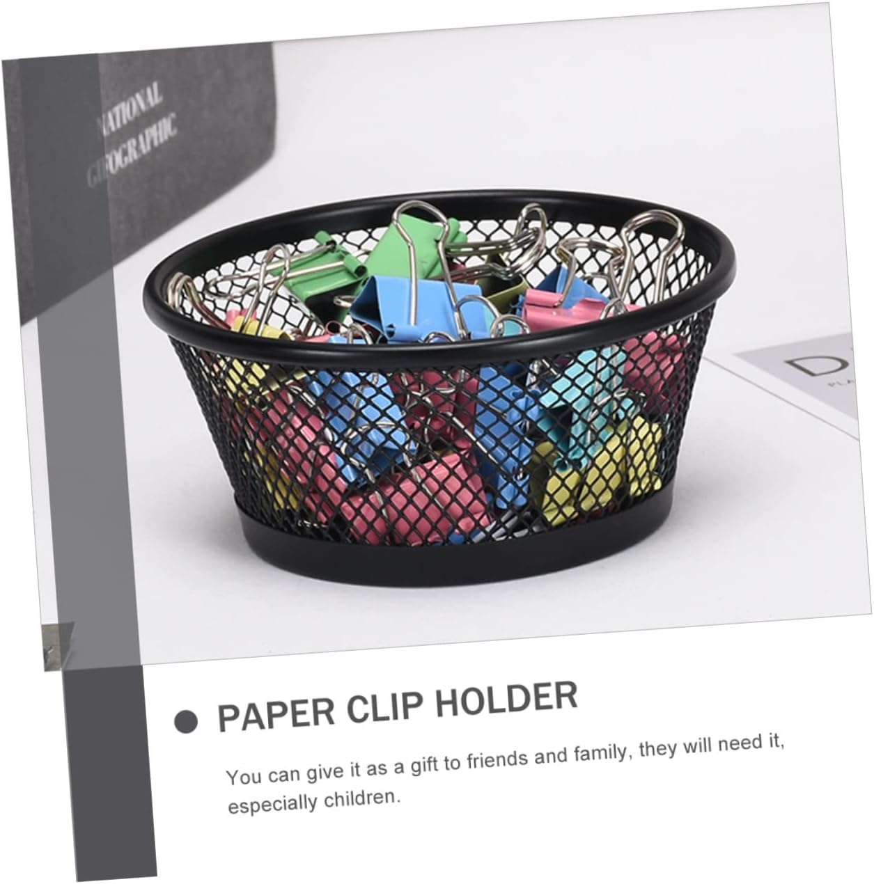 Office Desk Accessory 6pcs Stackable Mesh Paper Clip Holder Desk Pin Organizer Paperclip Organizer