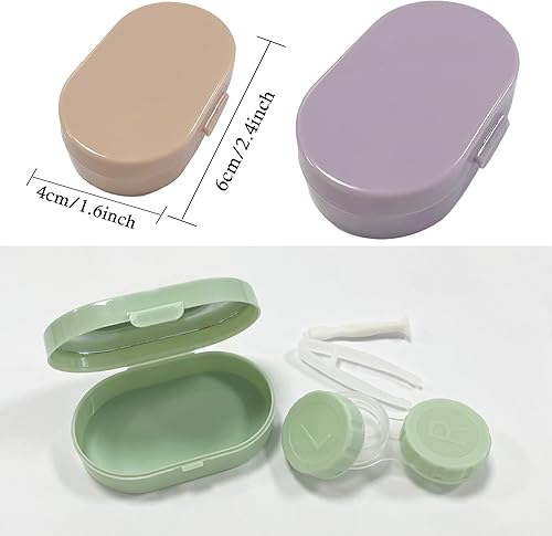 Miniatura 2 de Estuche para lentes de contacto, tamaño de viaje, kit de herramientas de extracción de aplicador de lentes de contacto de colores lindos con espejo