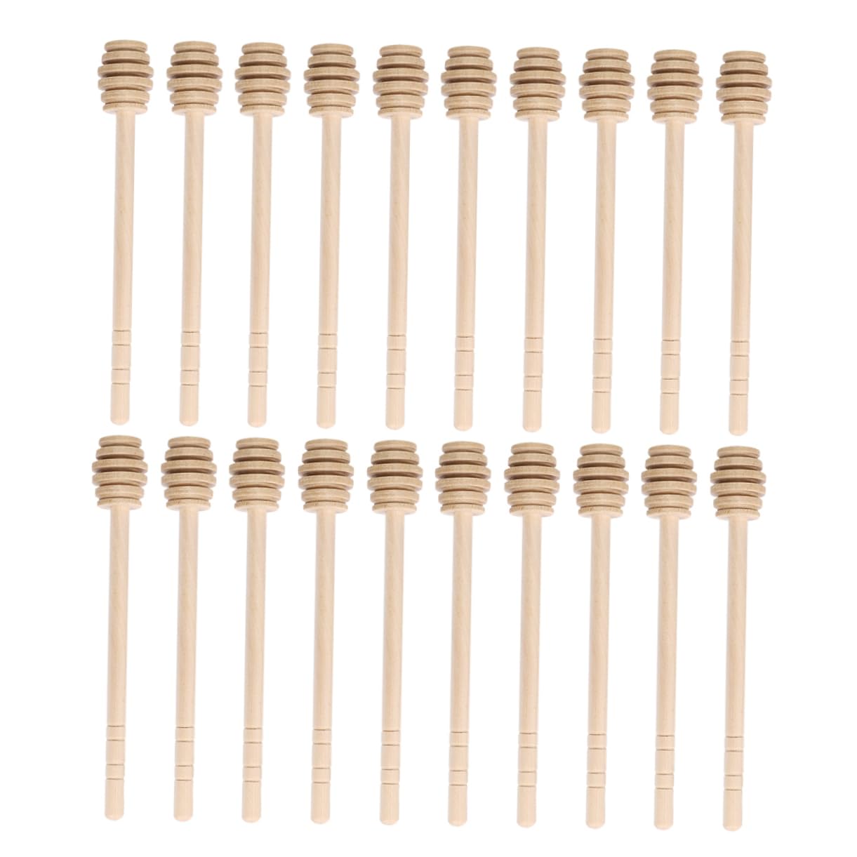 Cabilock 20pcs Wooden Honey Mixing Sticks Honey Drizzle Spoons for Effortless Stirring of Coffee Jam and Milk for Weddings and Parties