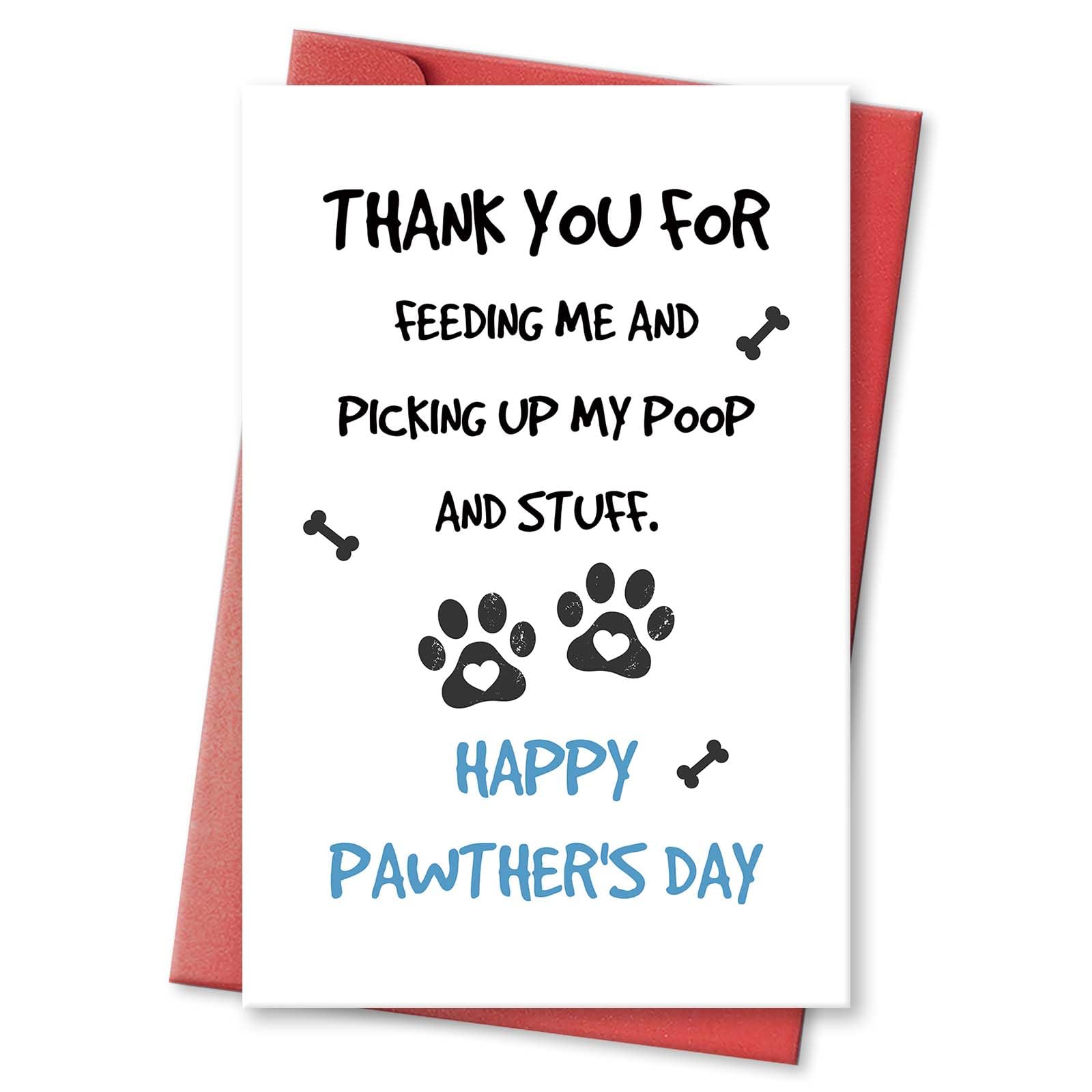 hvdler Funny Father's Day Card from Dog Cat, Pet Fathers Day Card for Him, Happy Father’s Day Gift for Dog Dad Cat Dad, Happy Pawther's Day Gifts,