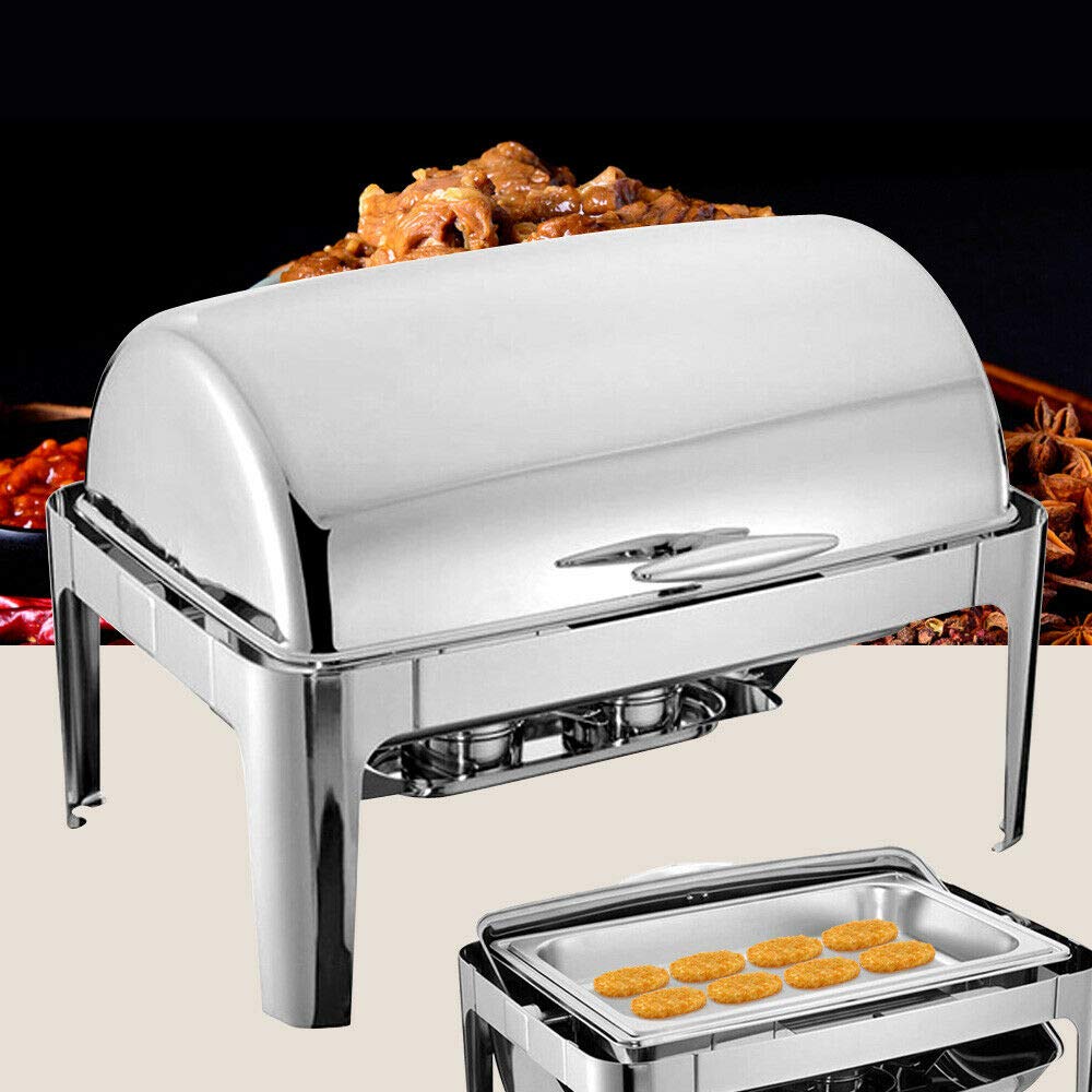 Chafing Dish - Scaldavivande in acciaio INOX 9L con contenitore per alimenti, contenitore termico per catering, buffet e feste